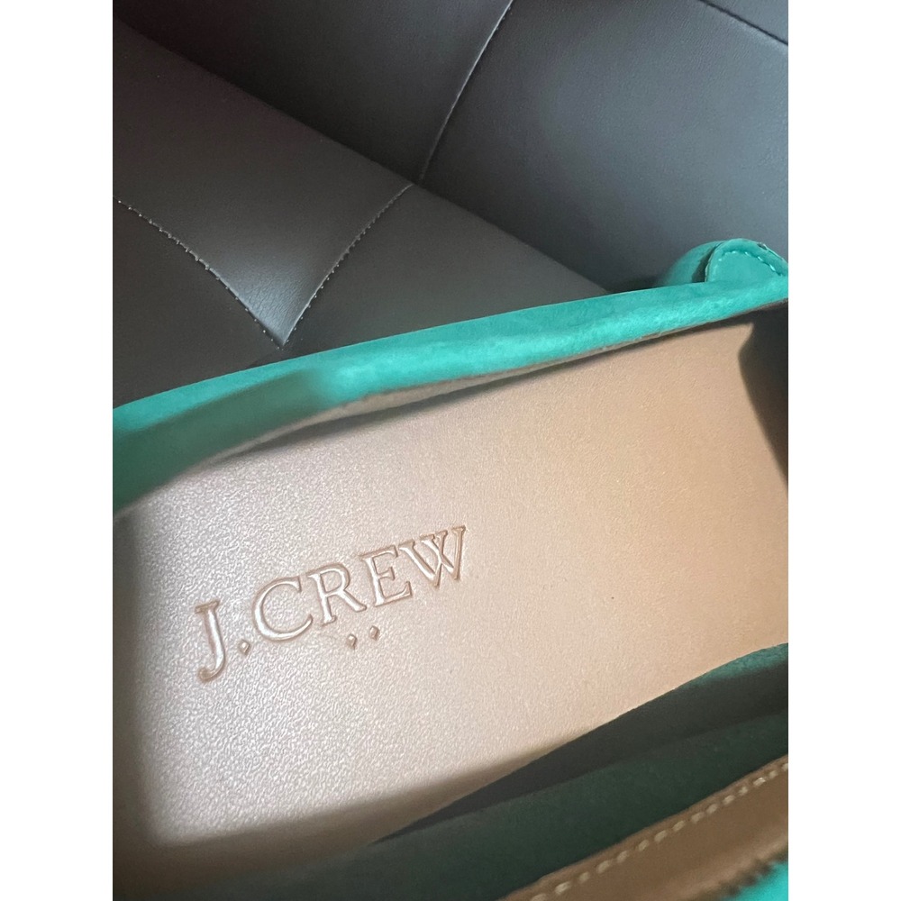 J.Crew Womens Teal Turquoise Nubuck Leather Driving Moccasins Loafers Size 11 - Picture 6 of 9